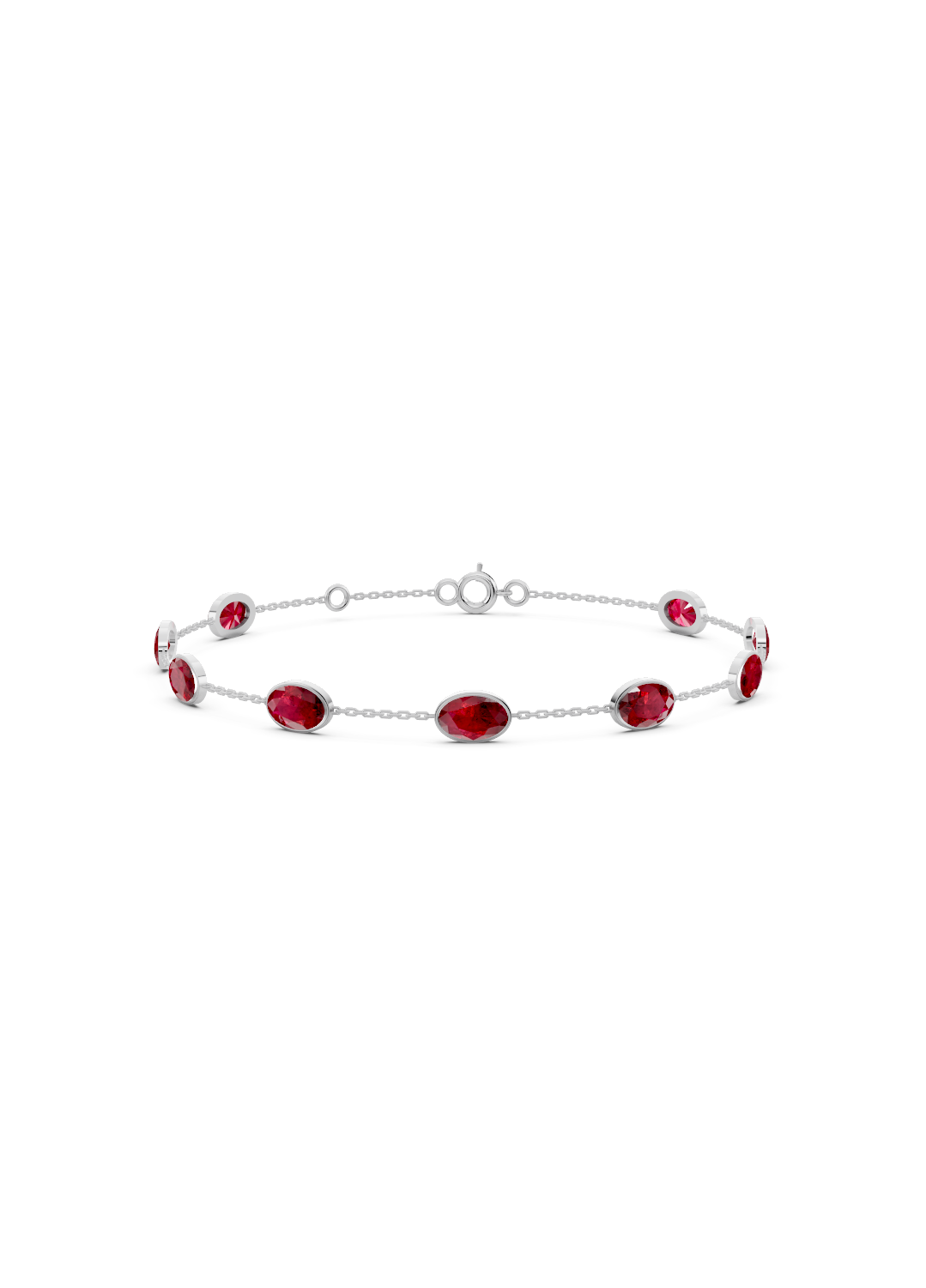 Ruby Solitaire Strand Bracelet