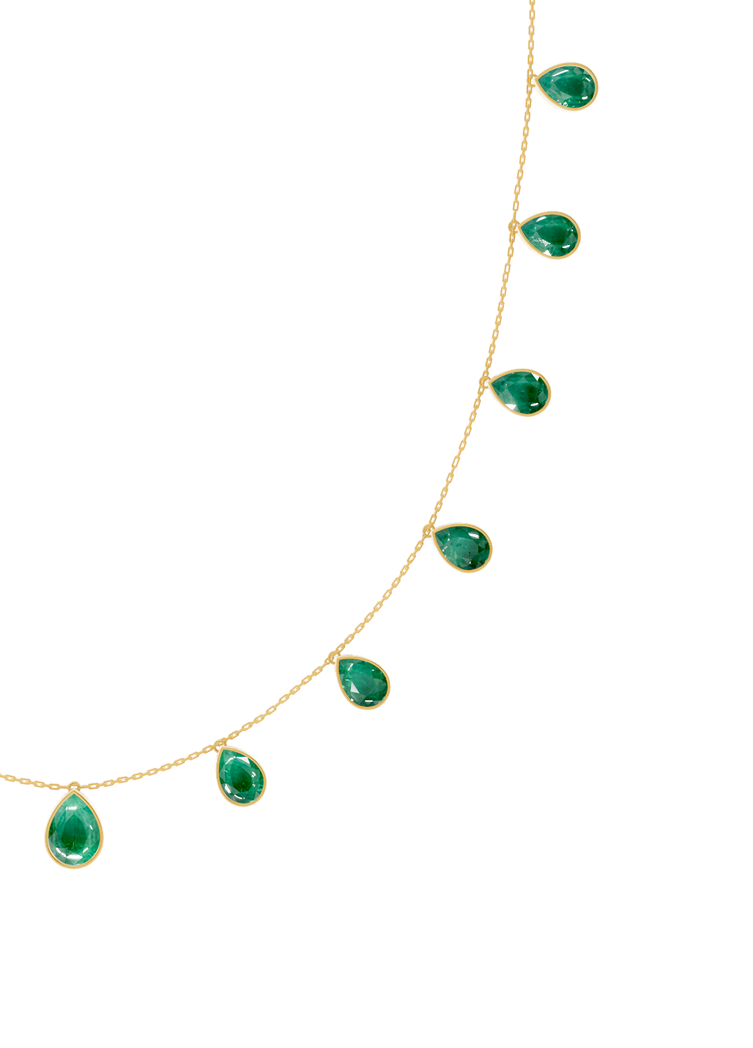 Emerald Drop Bezel-Set Necklace