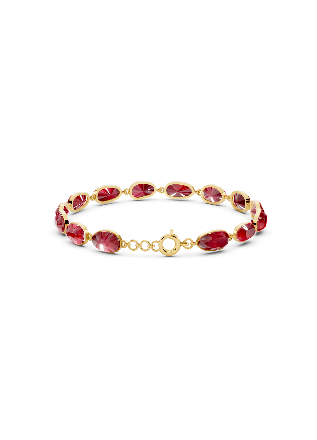 Ruby Bezel-Set Bracelet