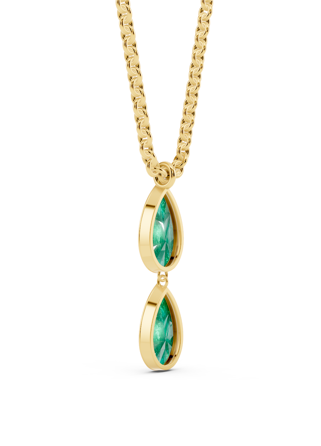 Double Emerald Drop Pendant