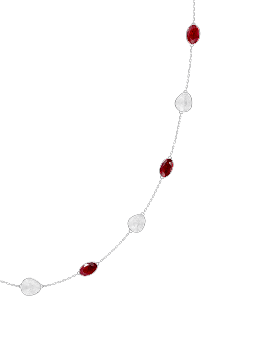 Ruby and Opal Bezel-Set Necklace