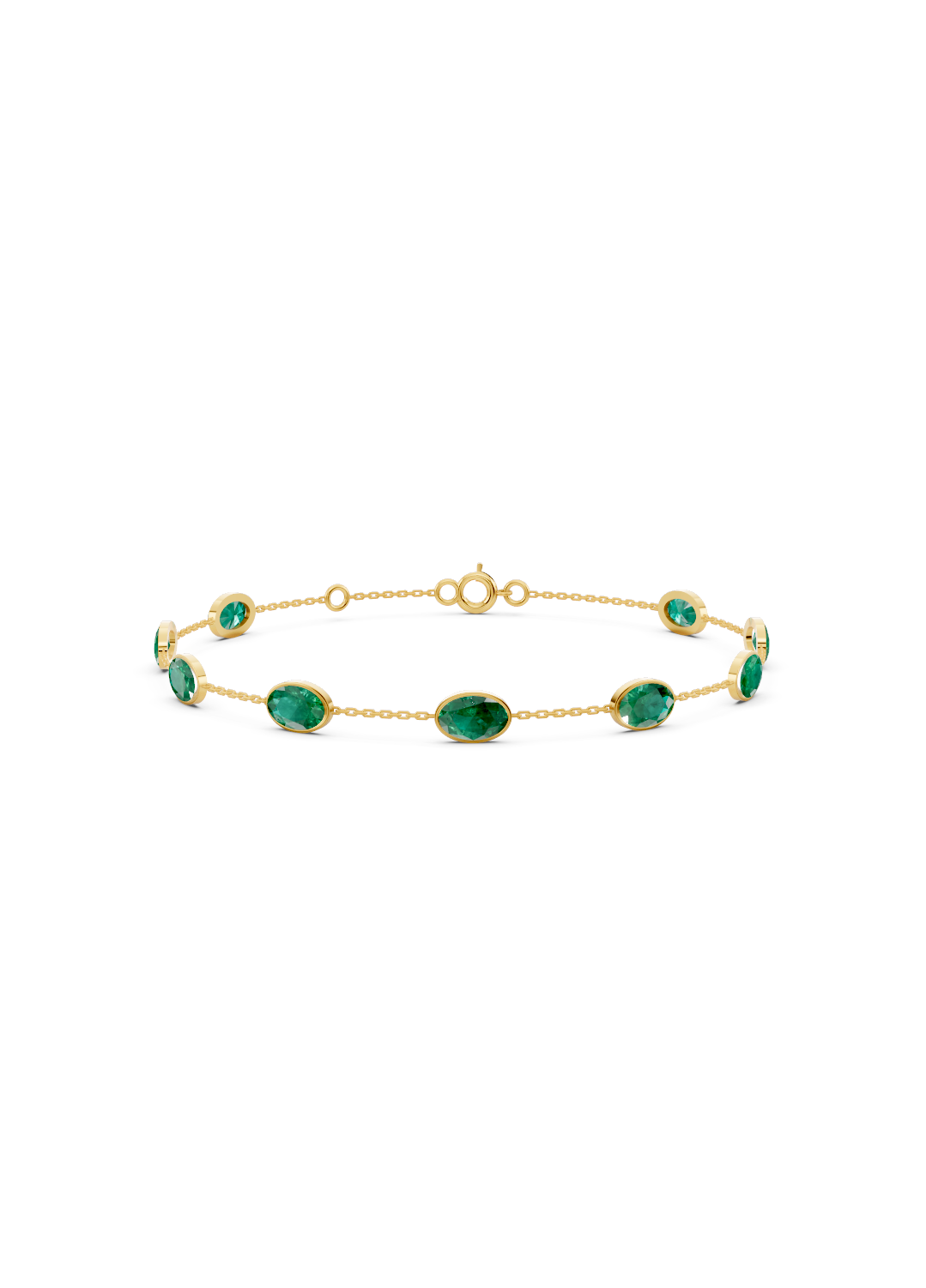 Emerald Solitaire Strand Bracelet
