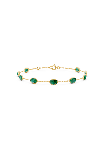 Emerald Solitaire Strand Bracelet
