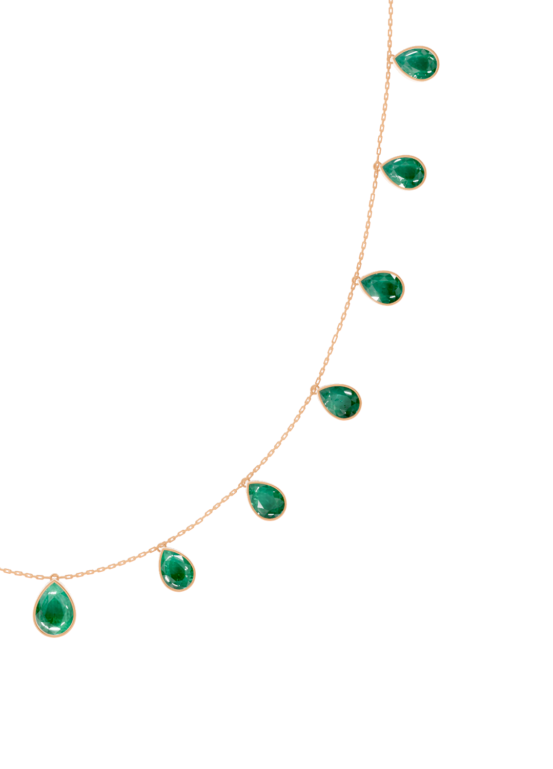 Emerald Drop Bezel-Set Necklace