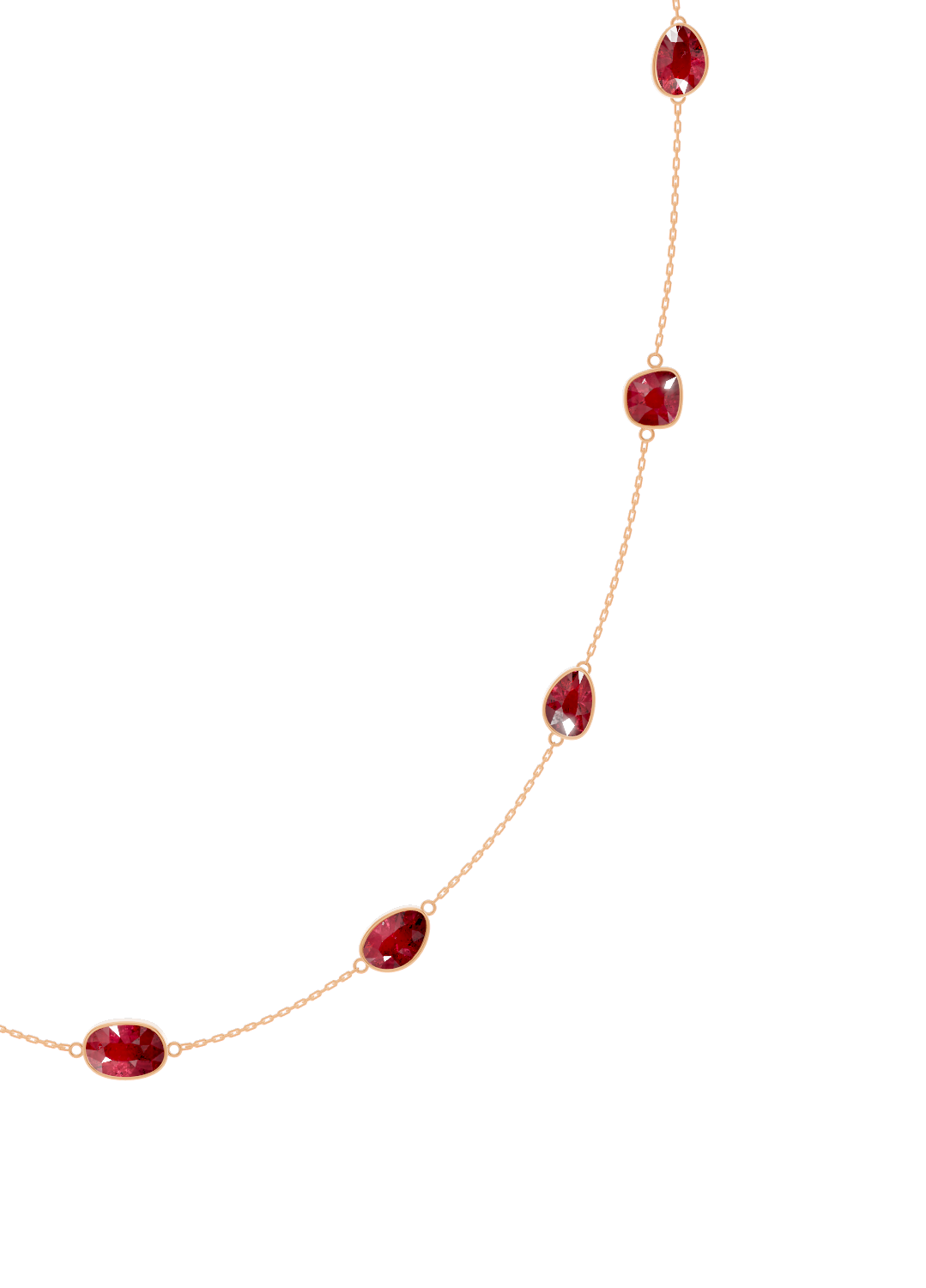 Cushion-Cut Ruby Bezel Necklace
