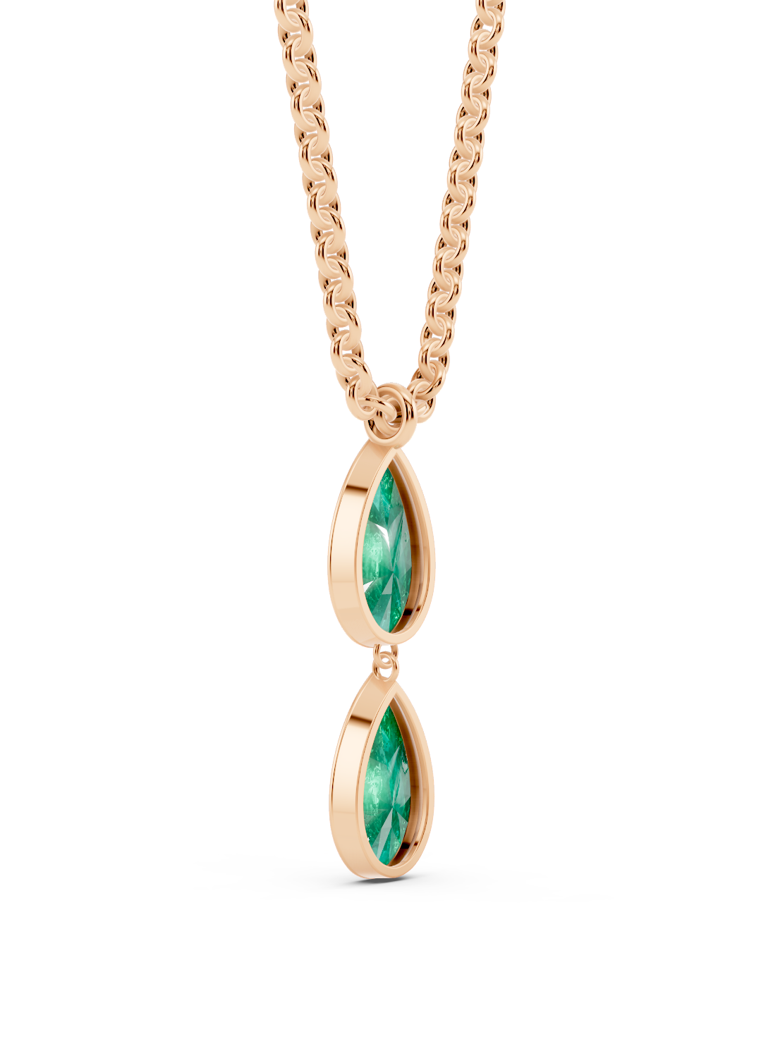 Double Emerald Drop Pendant