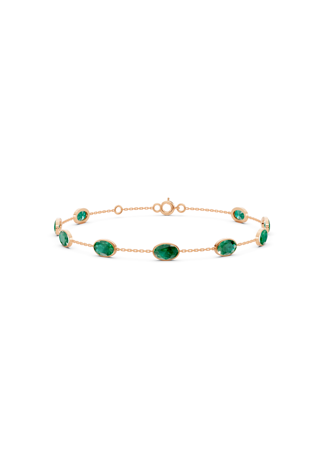 Emerald Solitaire Strand Bracelet