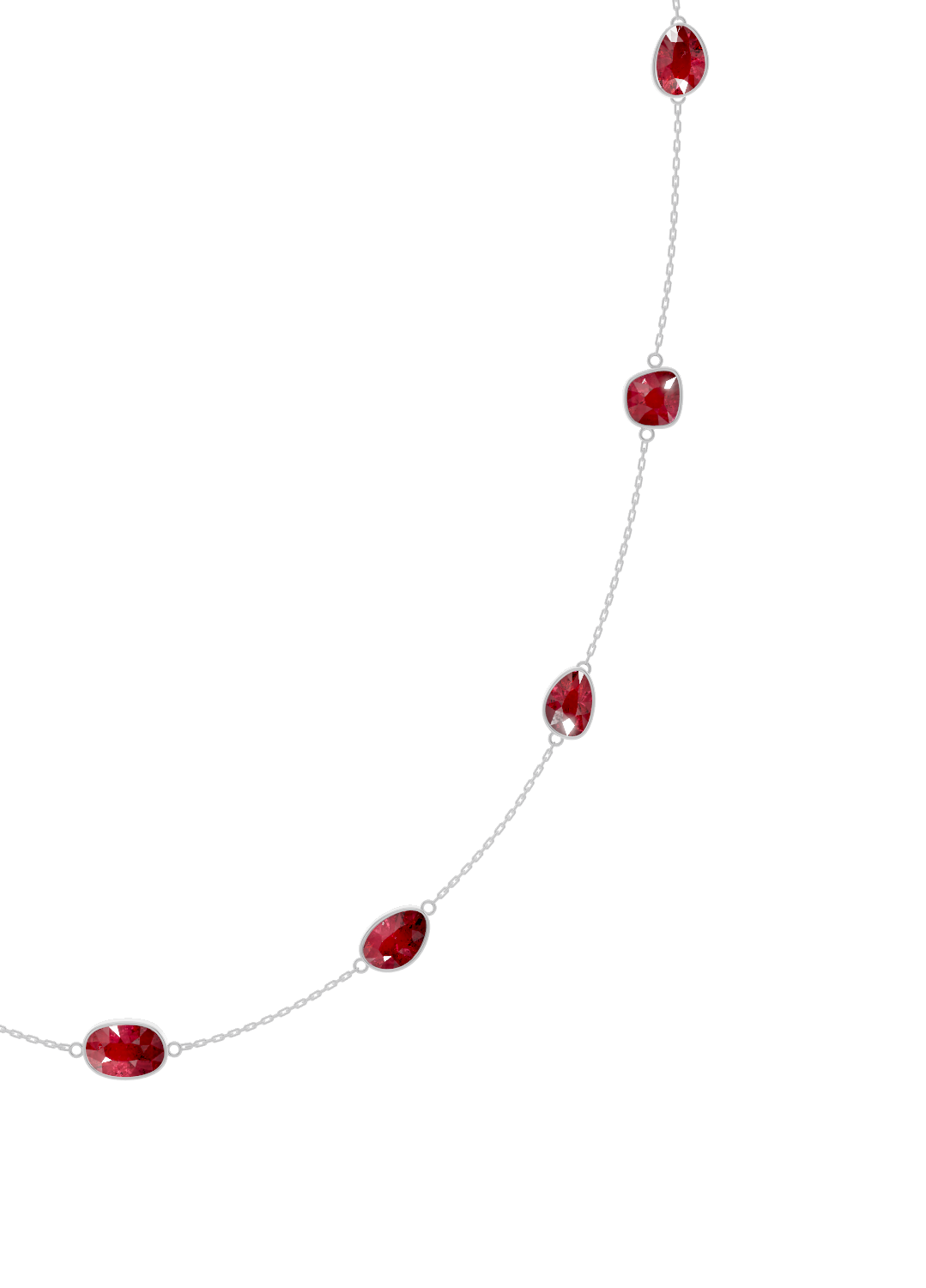 Cushion-Cut Ruby Bezel Necklace