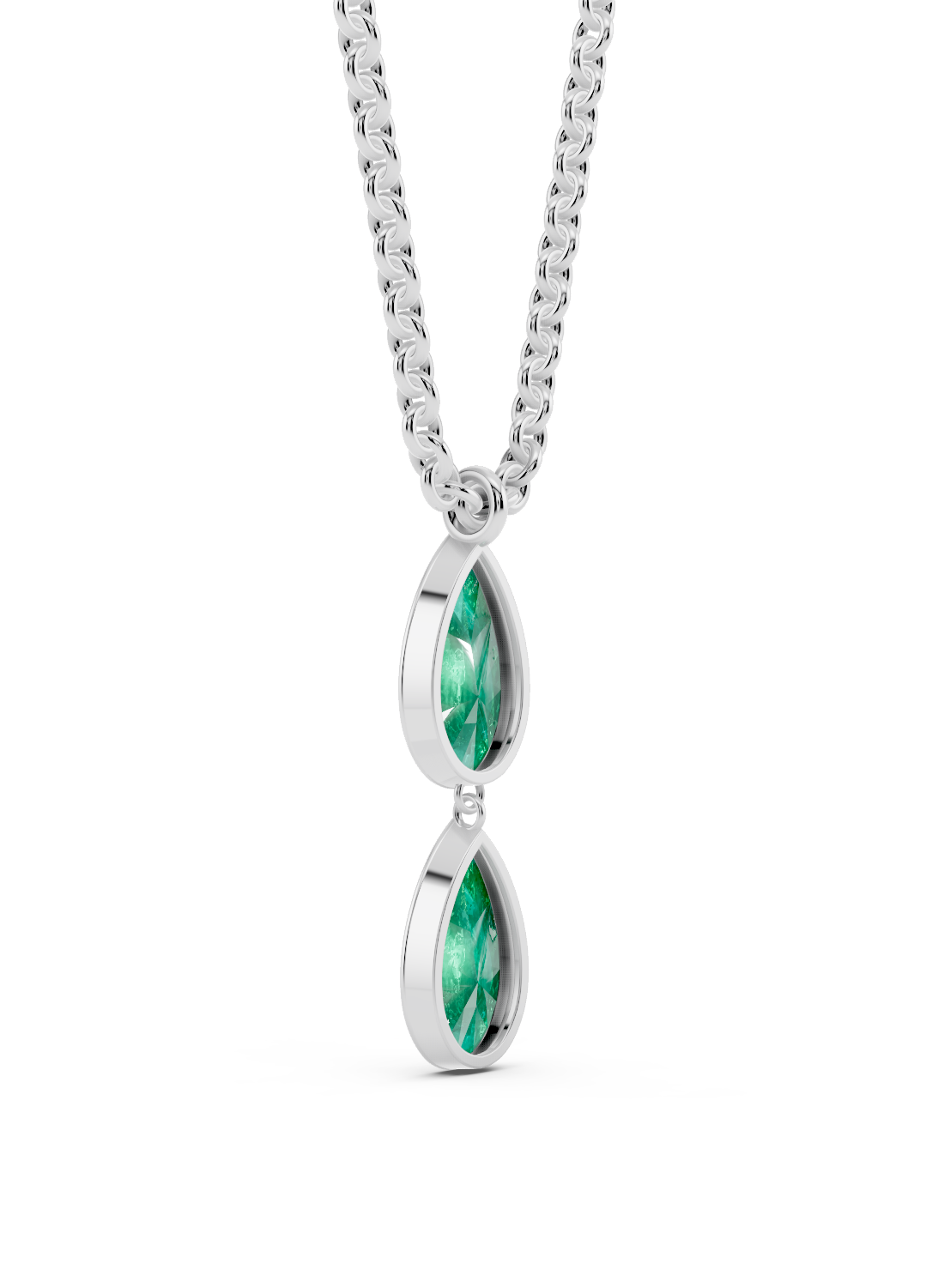 Double Emerald Drop Pendant