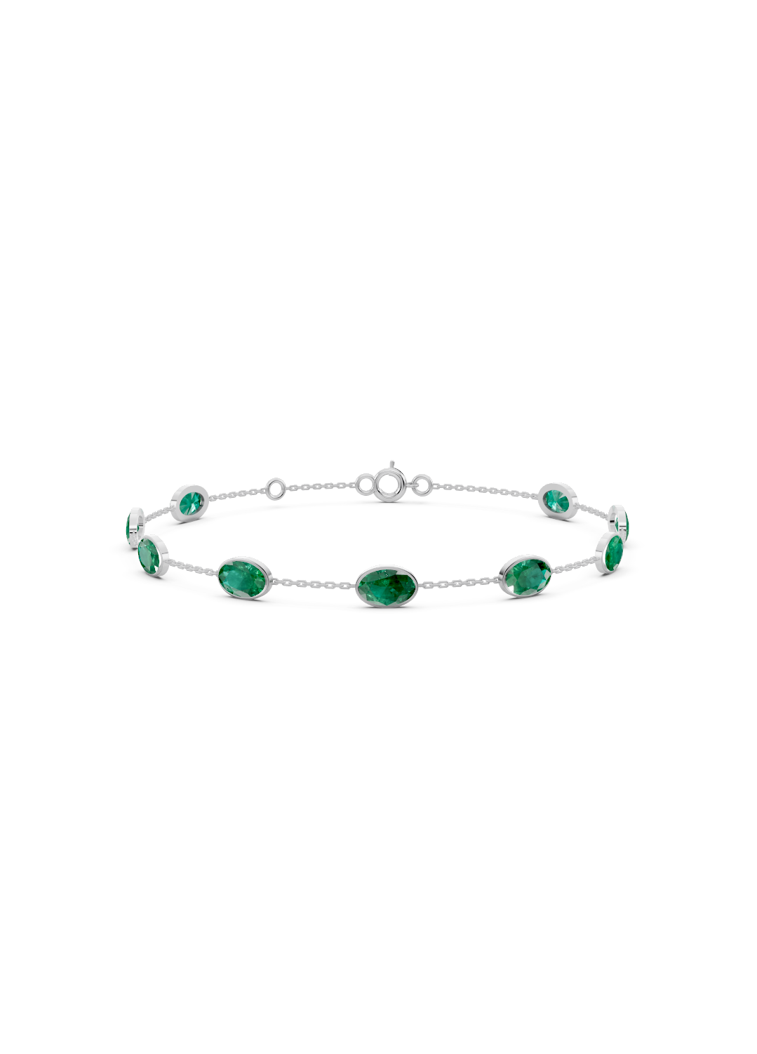 Emerald Solitaire Strand Bracelet