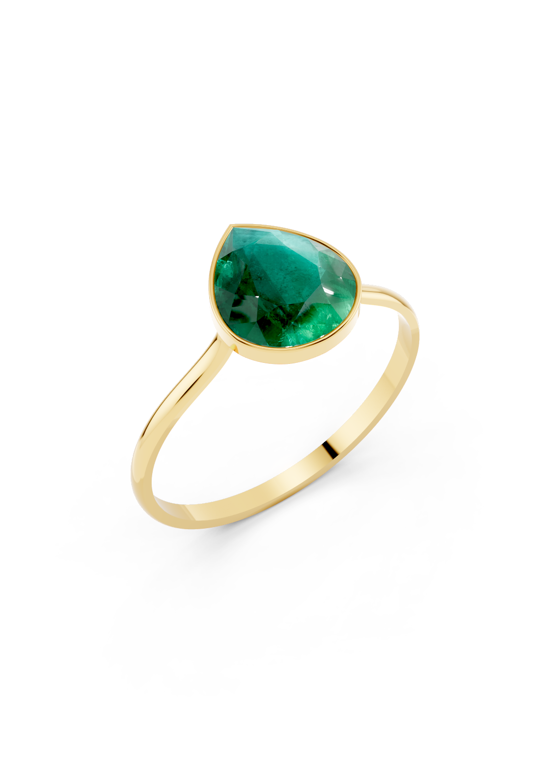 Emerald Pear Solitaire Ring