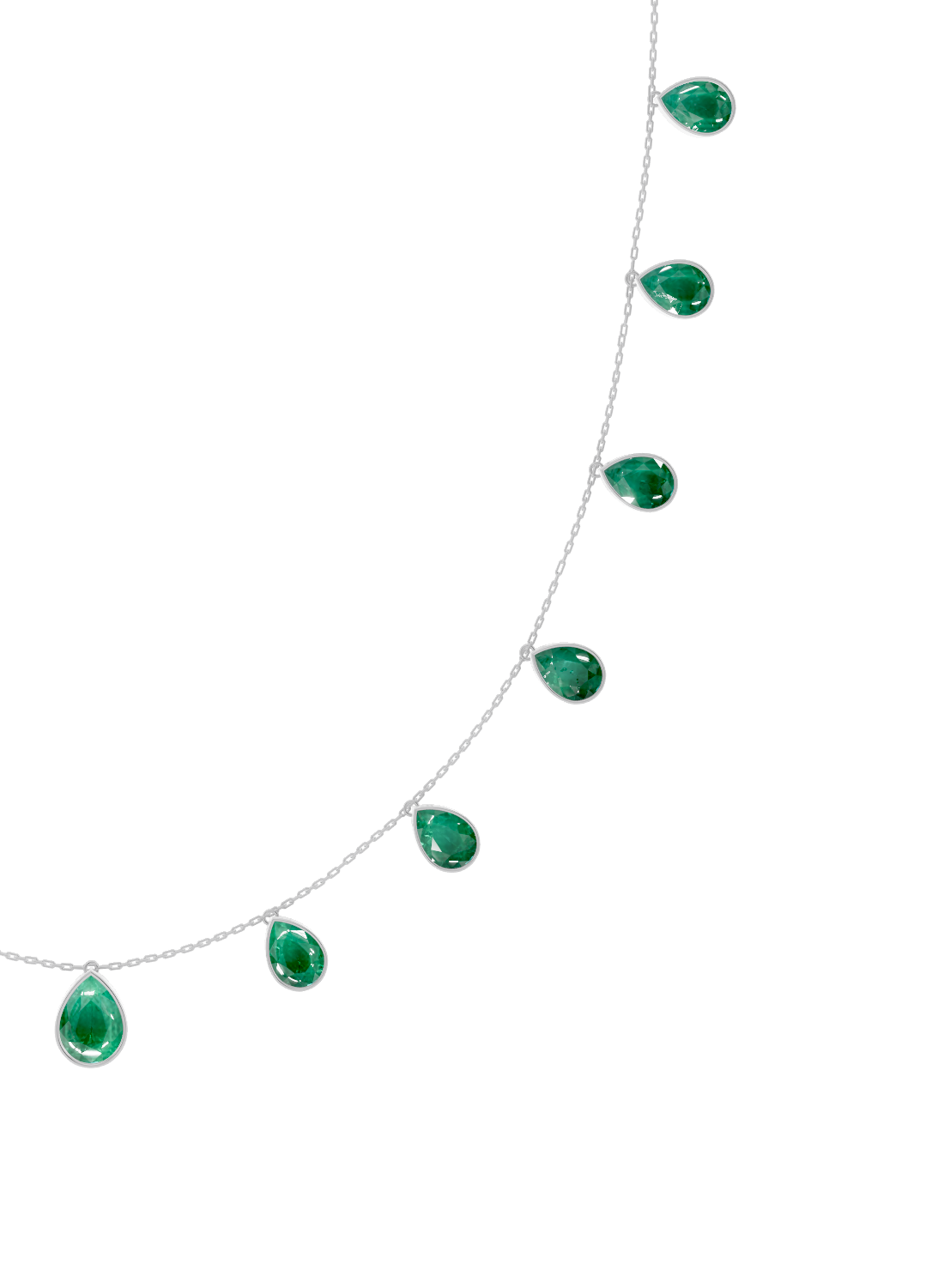 Emerald Drop Bezel-Set Necklace