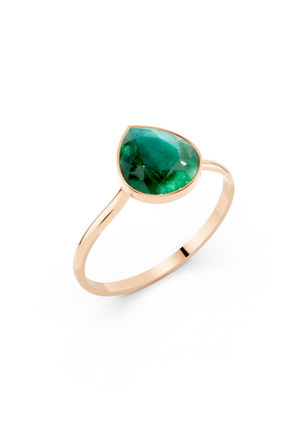 Emerald Pear Solitaire Ring