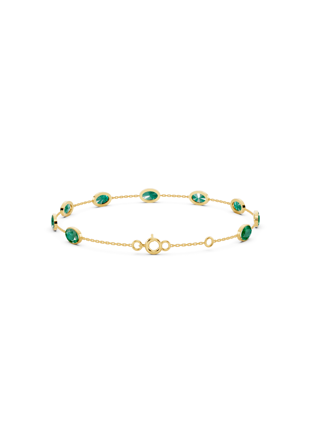 Emerald Solitaire Strand Bracelet