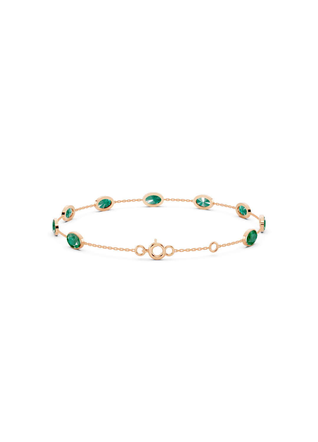Emerald Solitaire Strand Bracelet