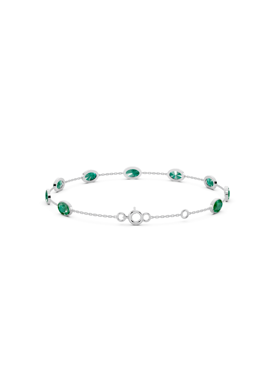 Emerald Solitaire Strand Bracelet