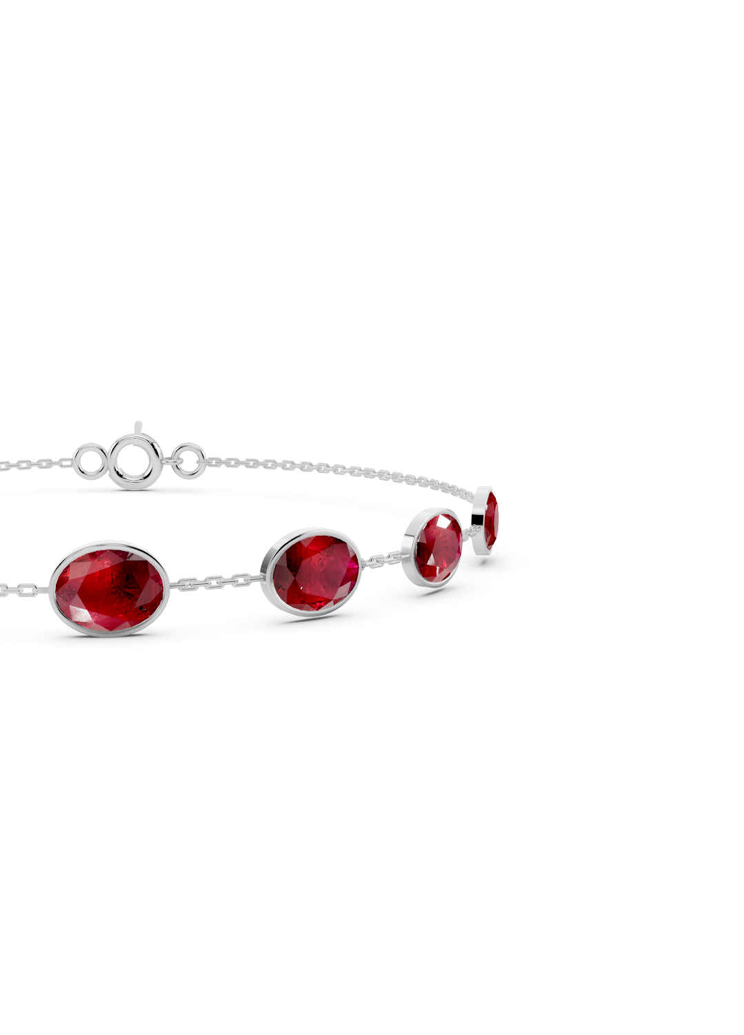 Cascading Emerald Solitaire Strand Bracelet