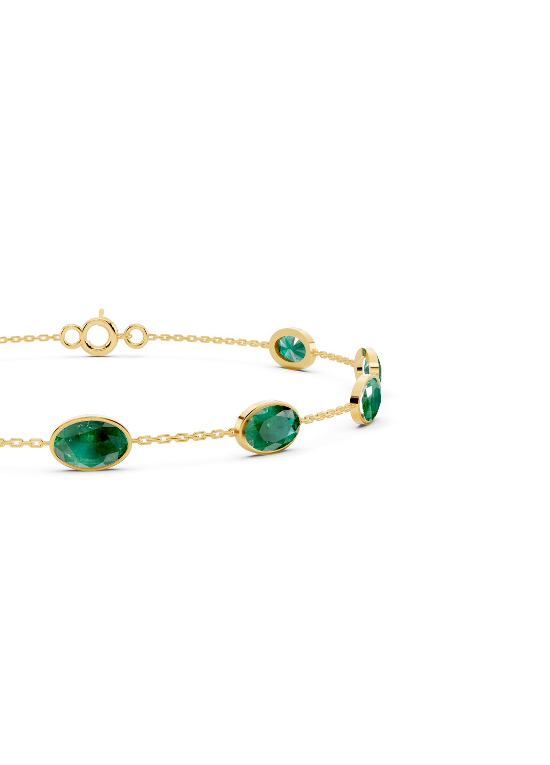 Emerald Solitaire Strand Bracelet