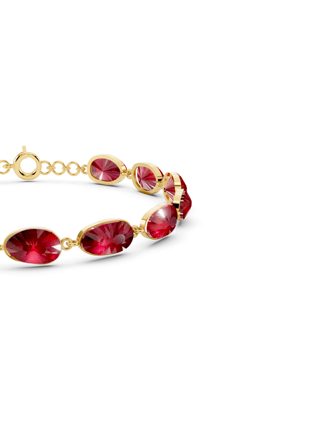 Ruby Bezel-Set Bracelet