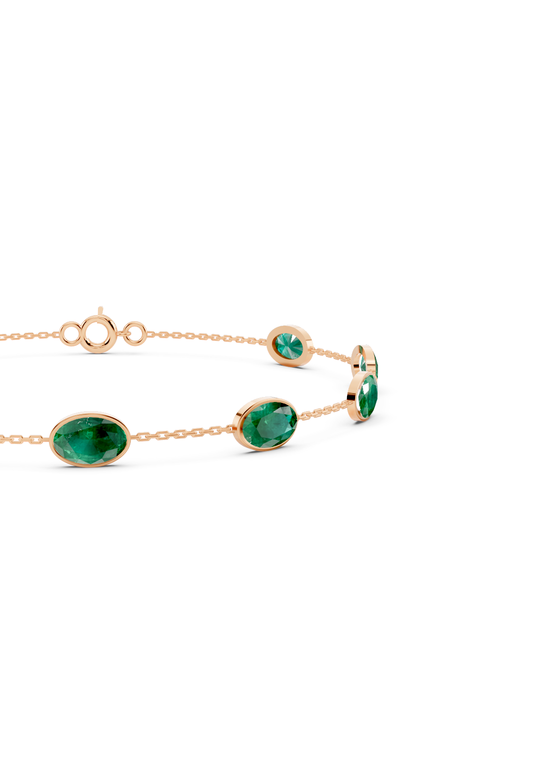 Emerald Solitaire Strand Bracelet