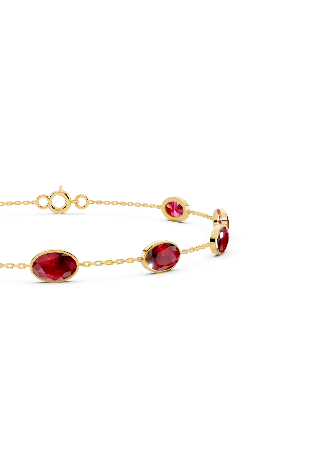Ruby Solitaire Strand Bracelet
