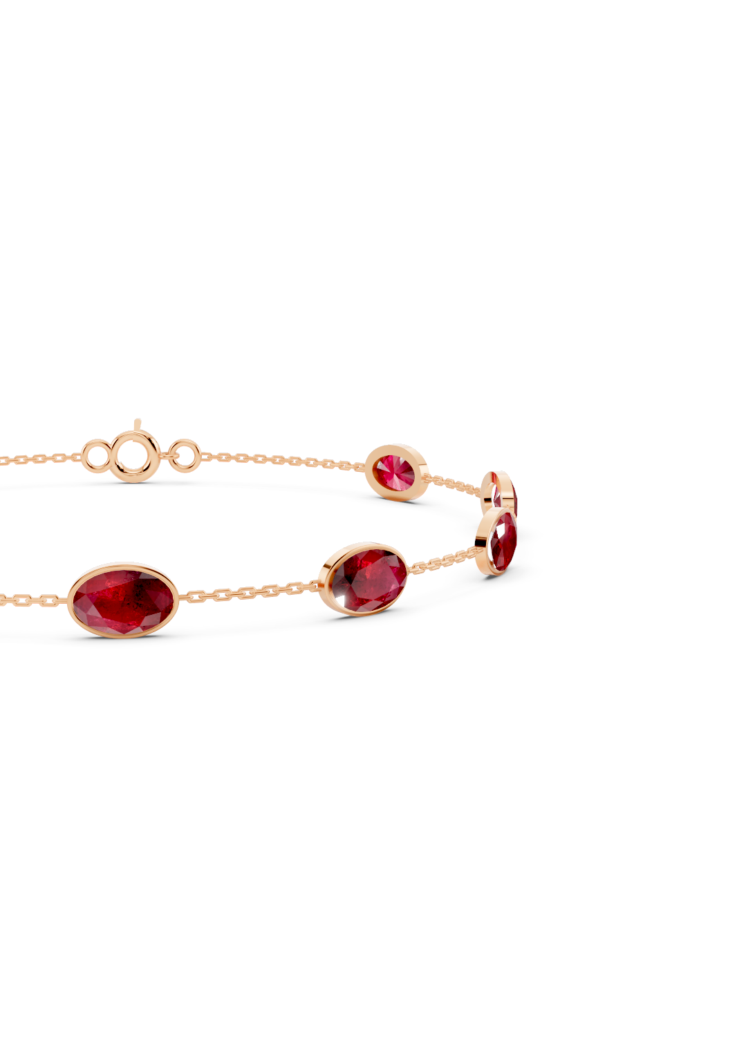 Ruby Solitaire Strand Bracelet