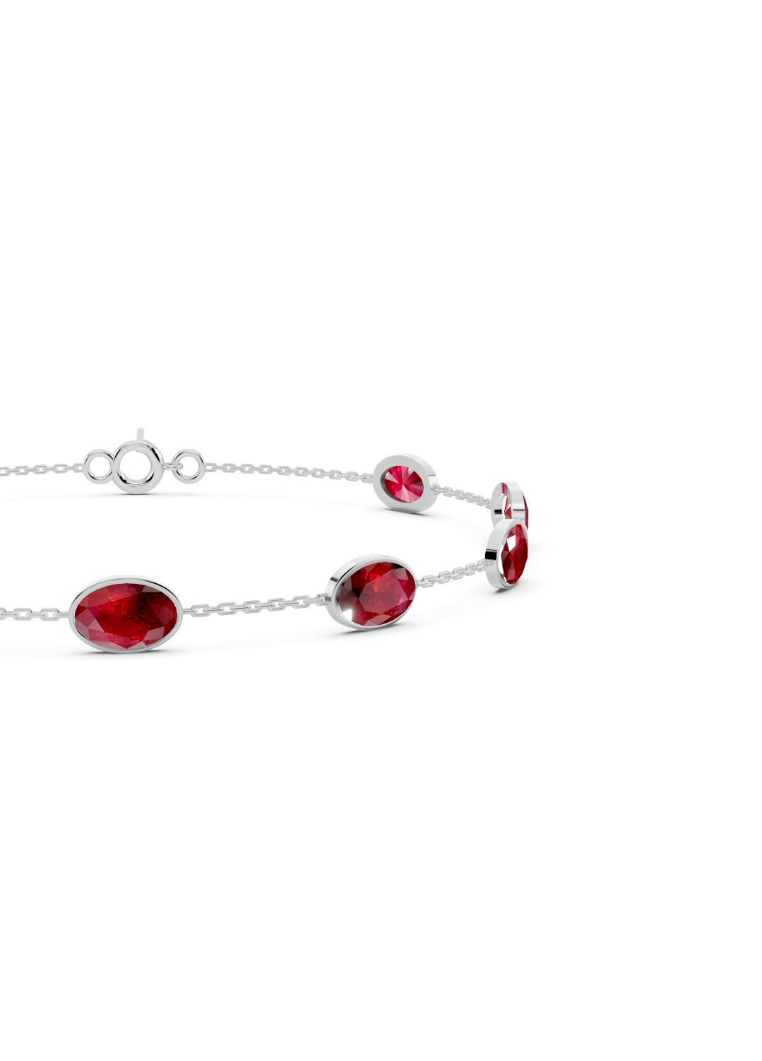Ruby Solitaire Strand Bracelet