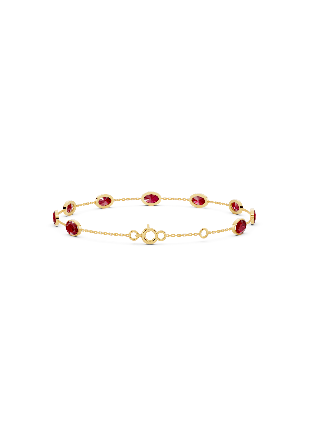 Ruby Solitaire Strand Bracelet