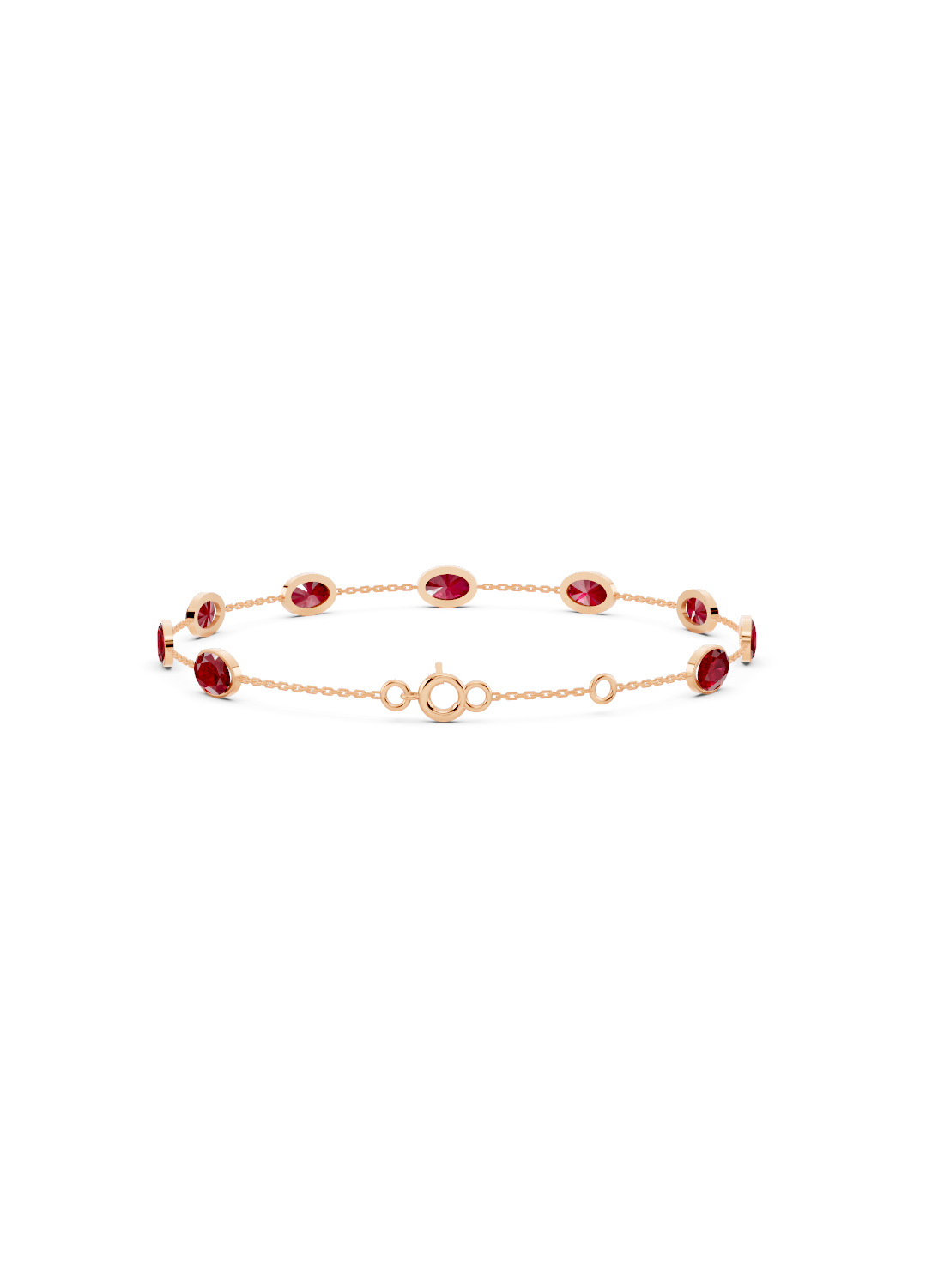 Ruby Solitaire Strand Bracelet