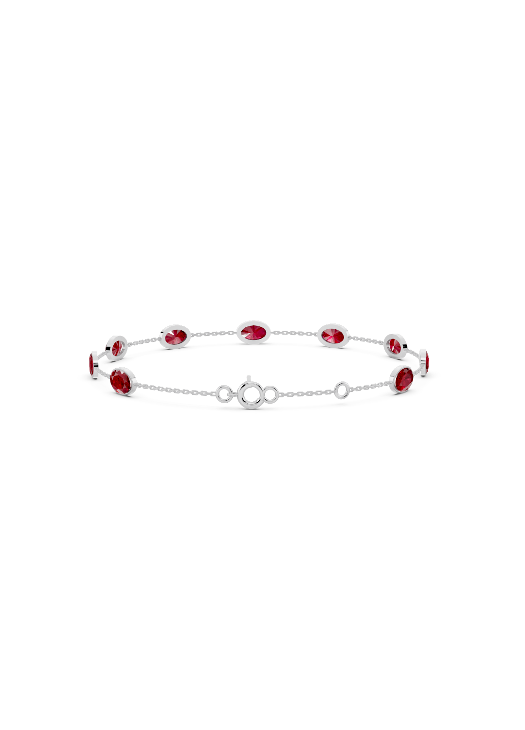 Ruby Solitaire Strand Bracelet