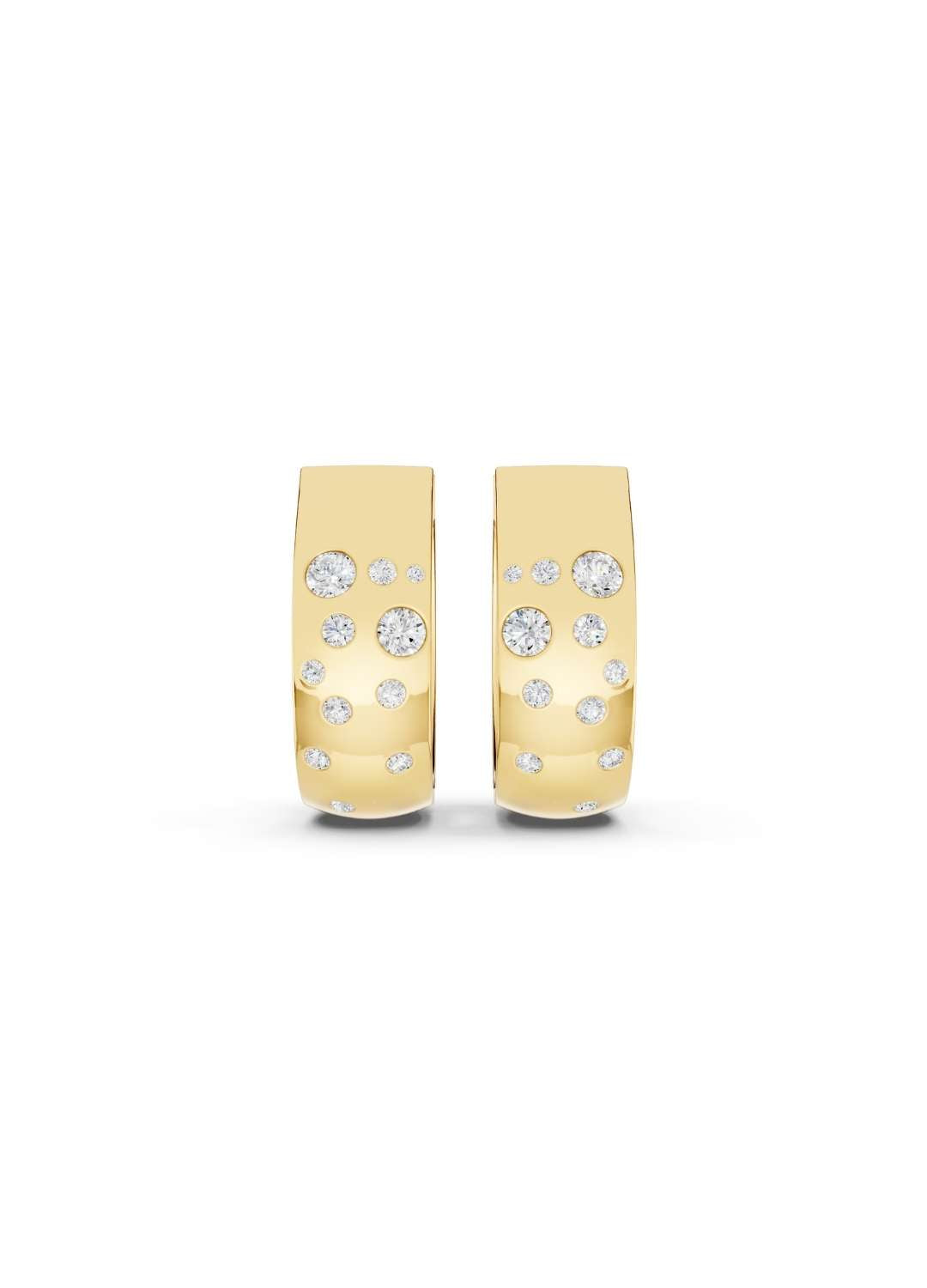 Scattered Diamond Huggie Hoops Image 1