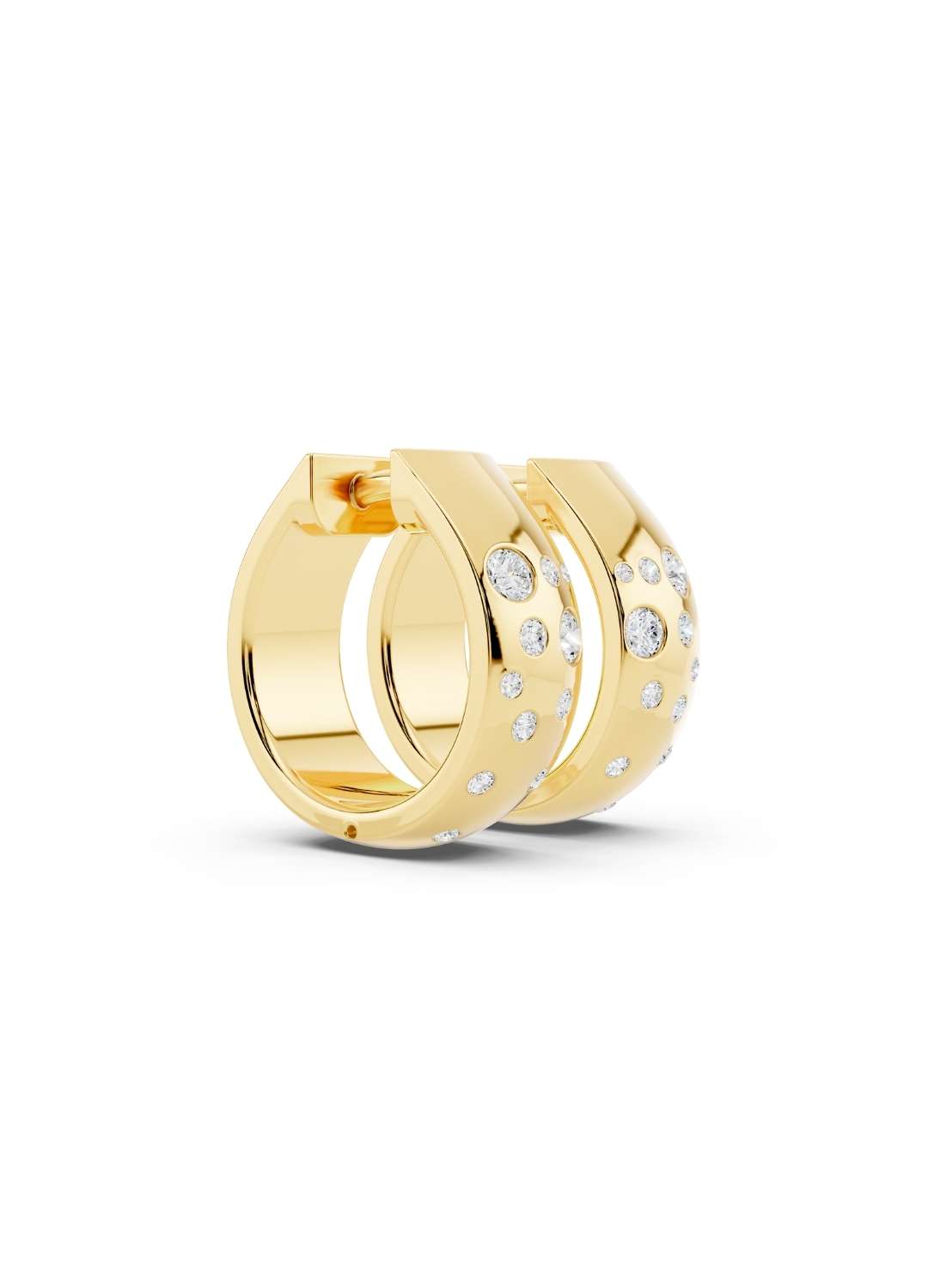 Scattered Diamond Huggie Hoops Image 4