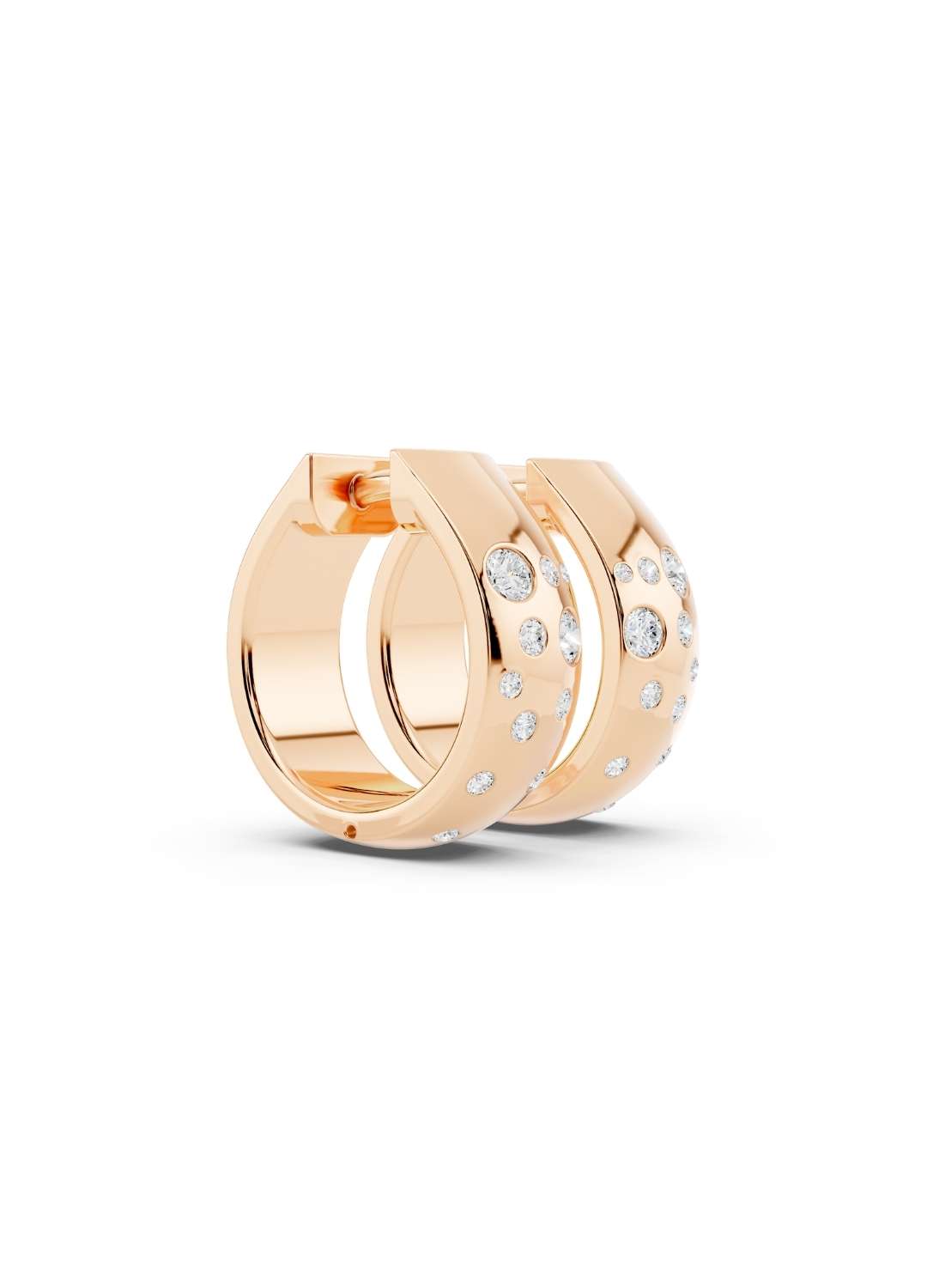 Scattered Diamond Huggie Hoops Image 9
