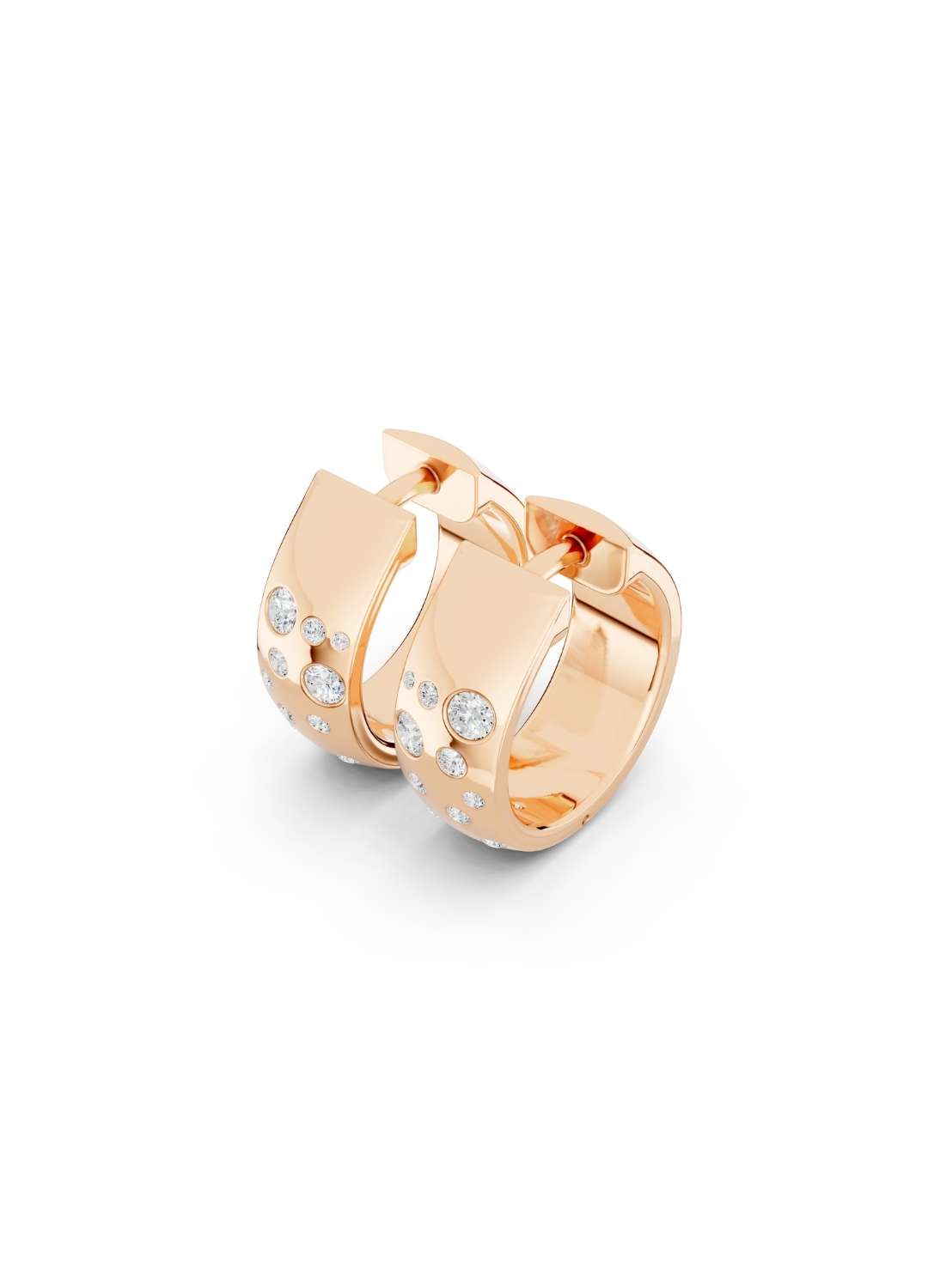 Scattered Diamond Huggie Hoops Image 8