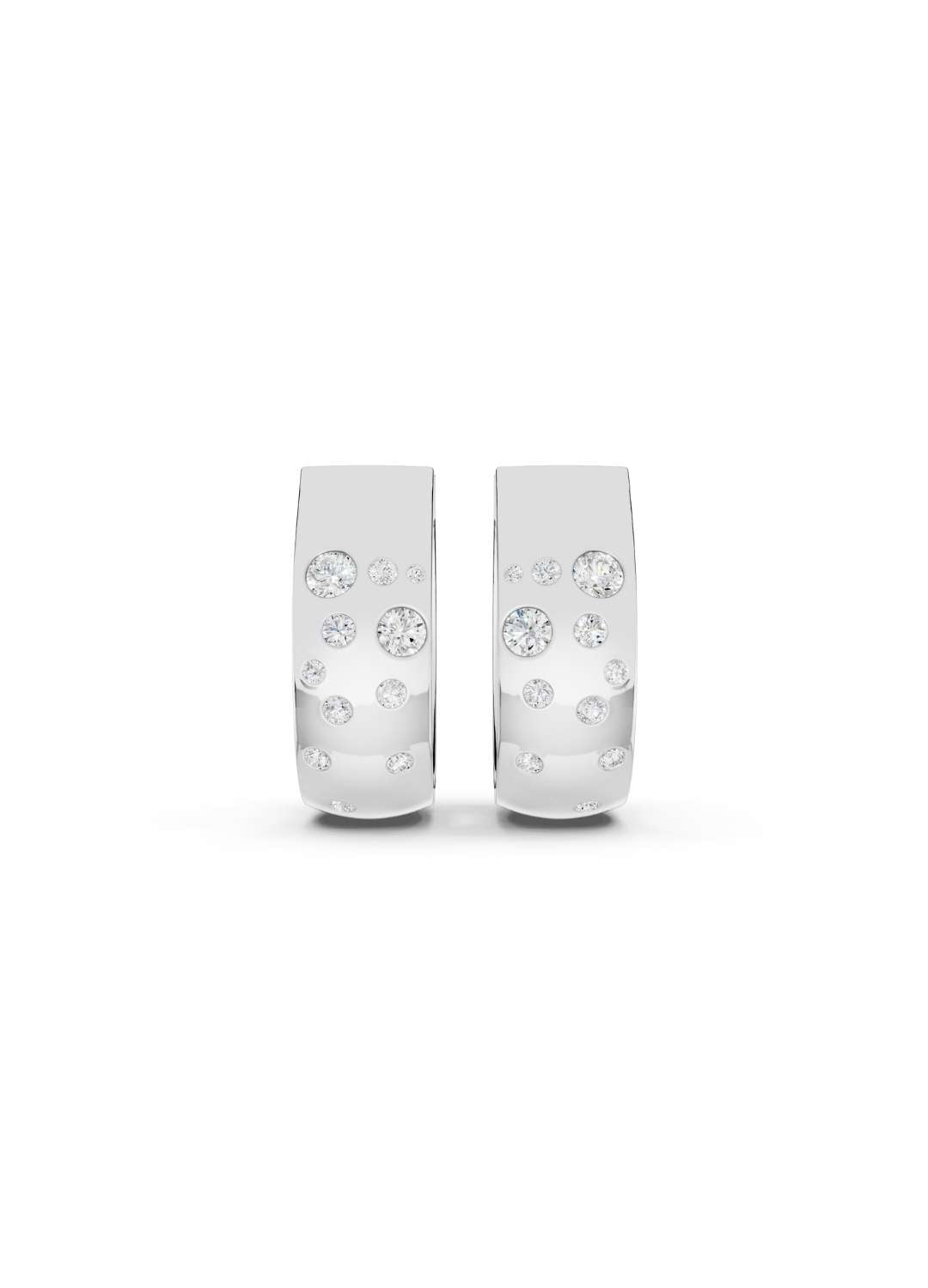 Scattered Diamond Huggie Hoops Image 12