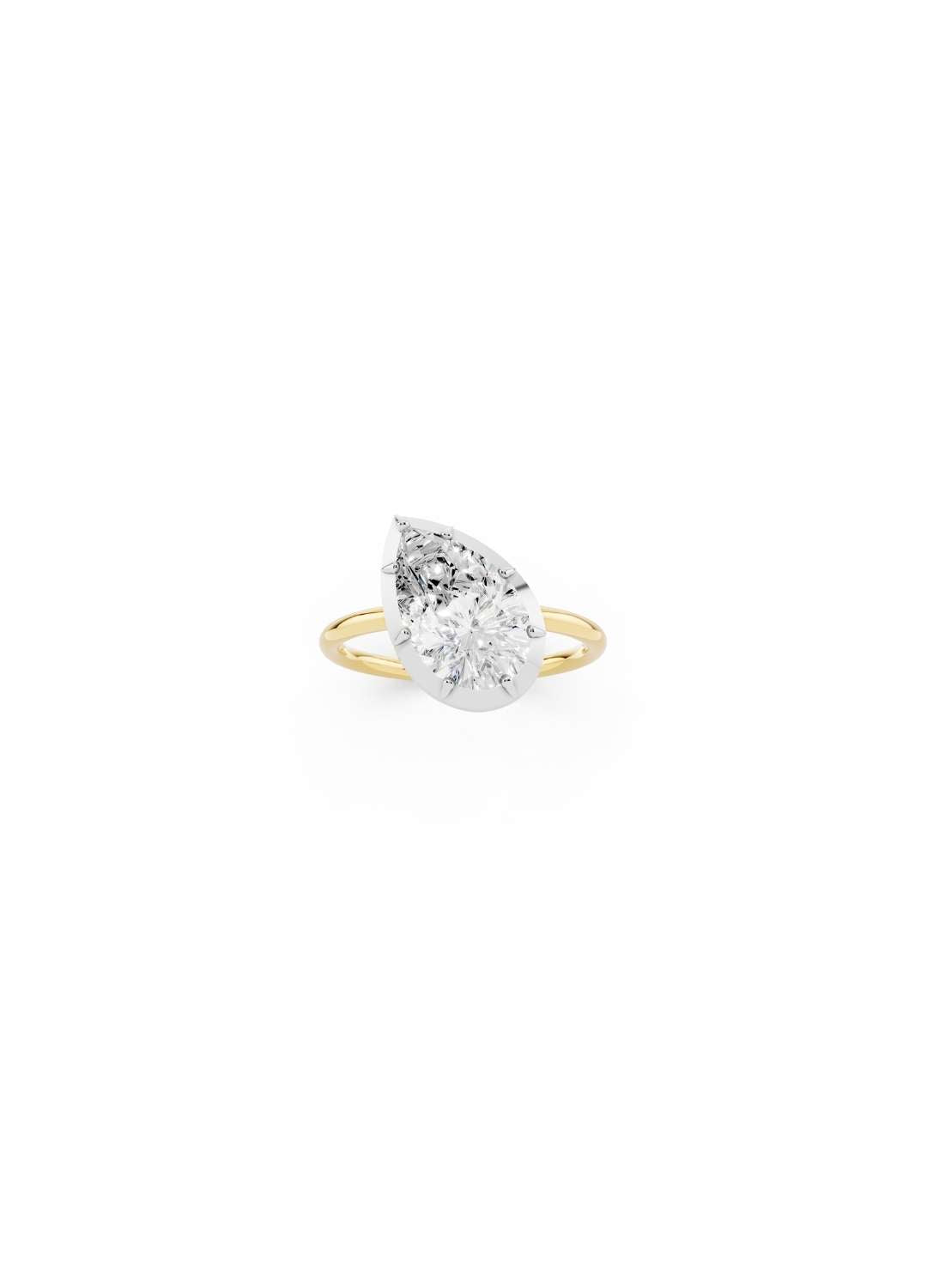 Tilted Pear Diamond Ring Image 4
