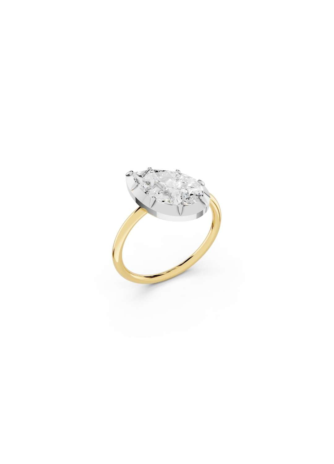Tilted Pear Diamond Ring Image 5