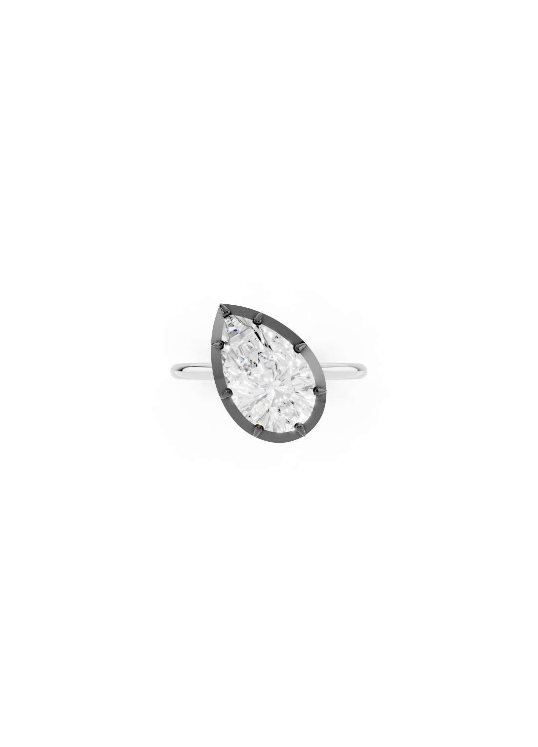 Tilted Pear Diamond Ring Image 8