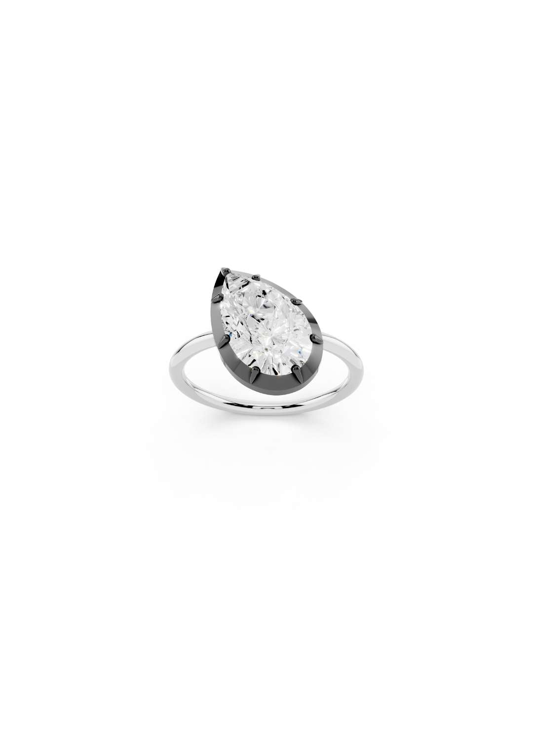 Tilted Pear Diamond Ring Image 9