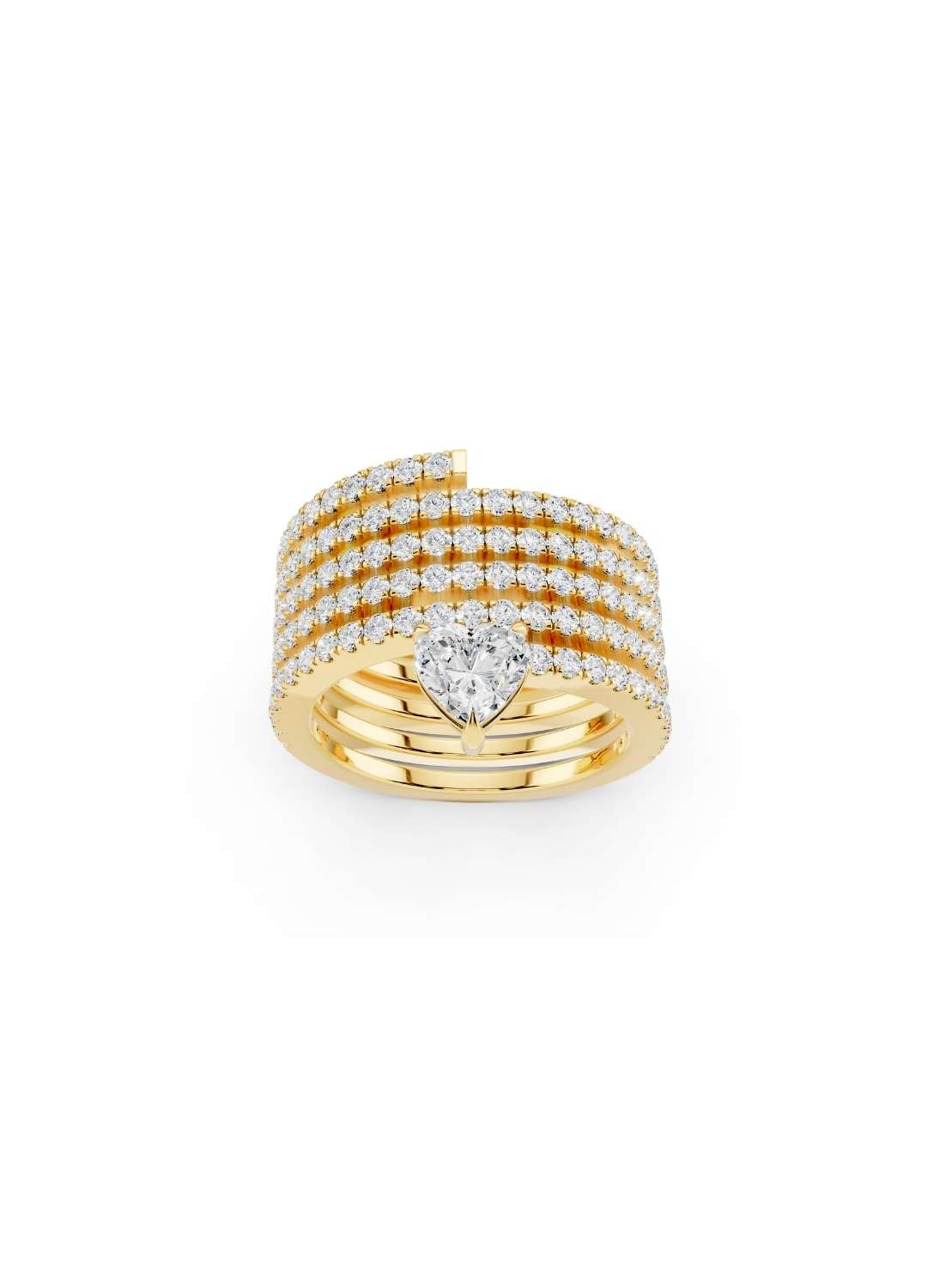 Trillion Cut Diamond Multi Band Ring Image 5