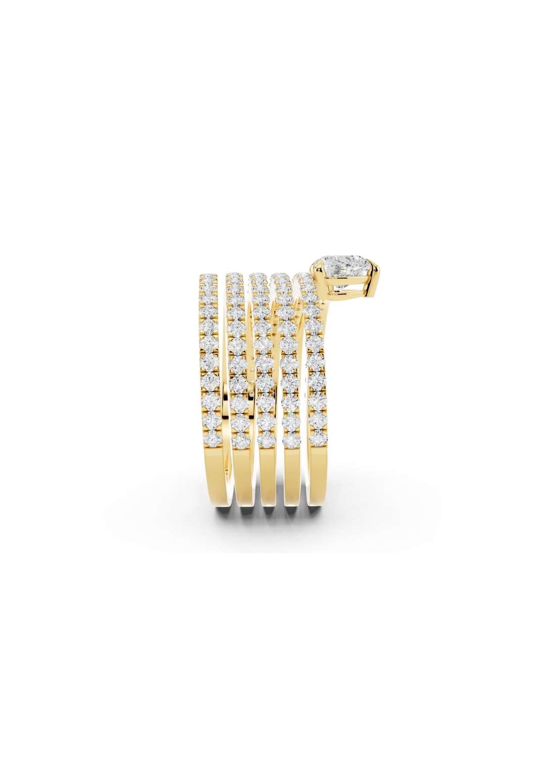 Trillion Cut Diamond Multi Band Ring Image 2