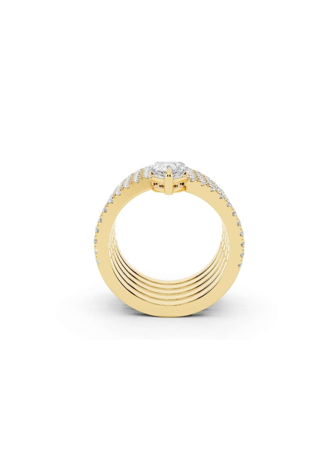Trillion Cut Diamond Multi Band Ring Image 3