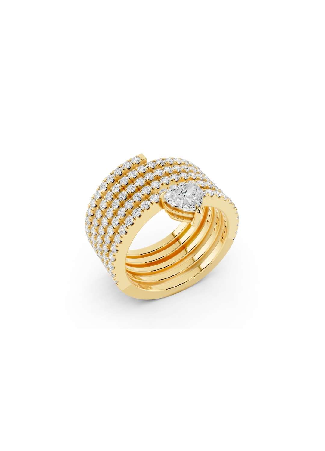Trillion Cut Diamond Multi Band Ring Image 4