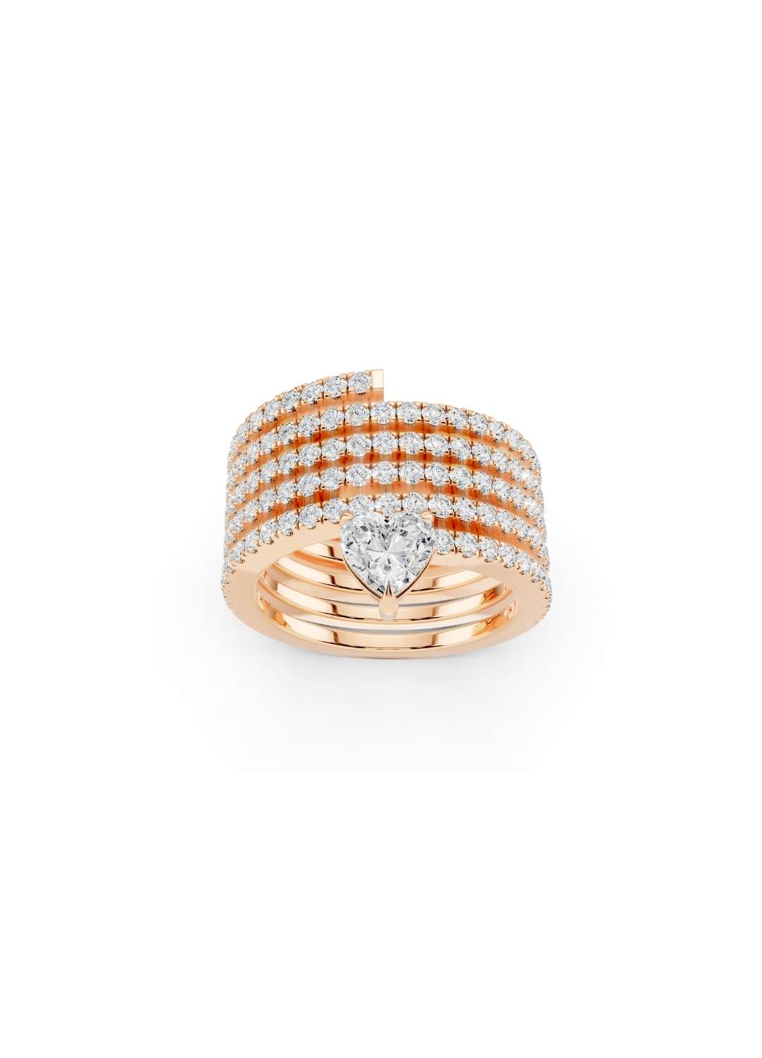 Trillion Cut Diamond Multi Band Ring Image 7
