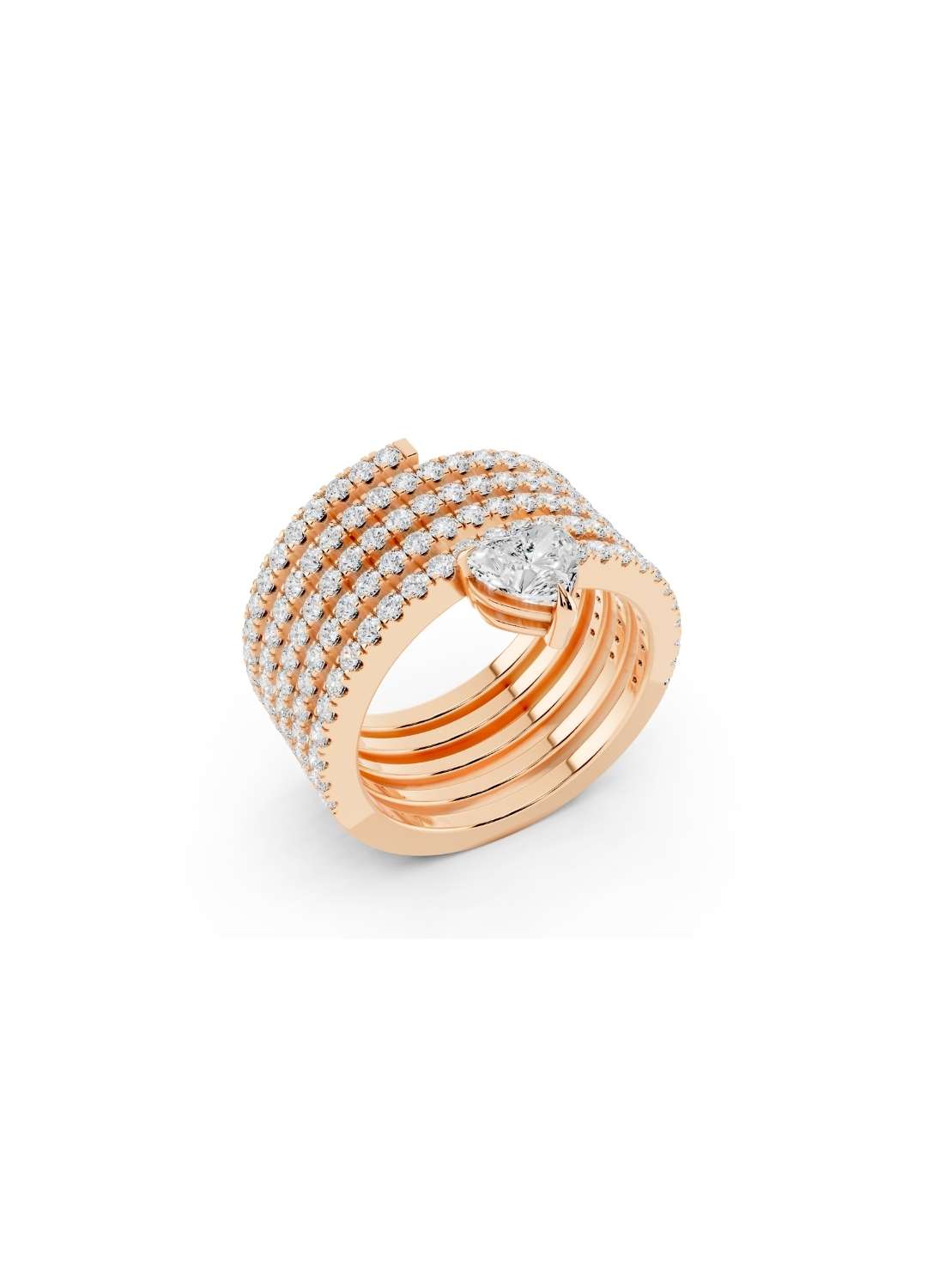 Trillion Cut Diamond Multi Band Ring Image 10
