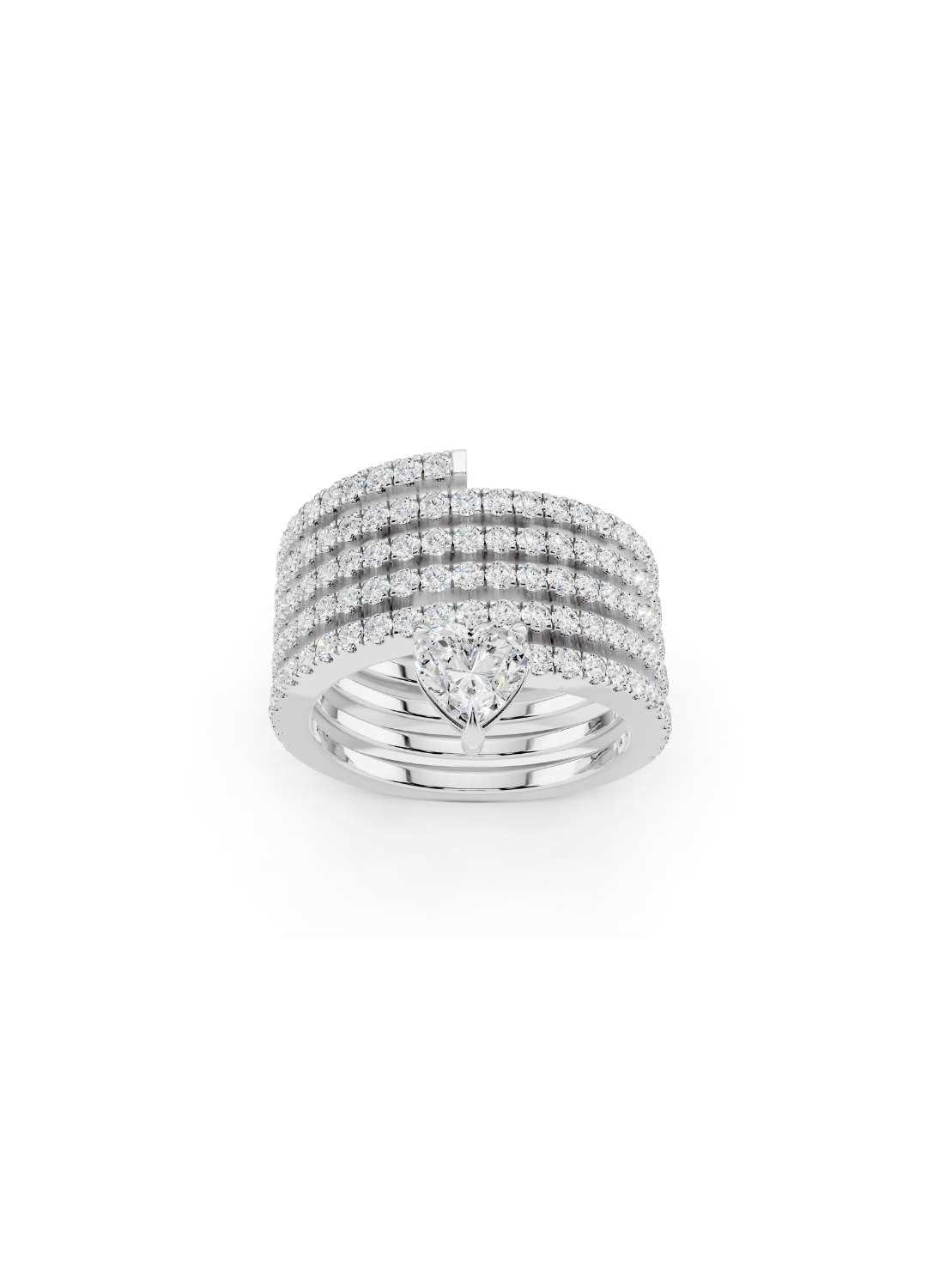 Trillion Cut Diamond Multi Band Ring Image 15