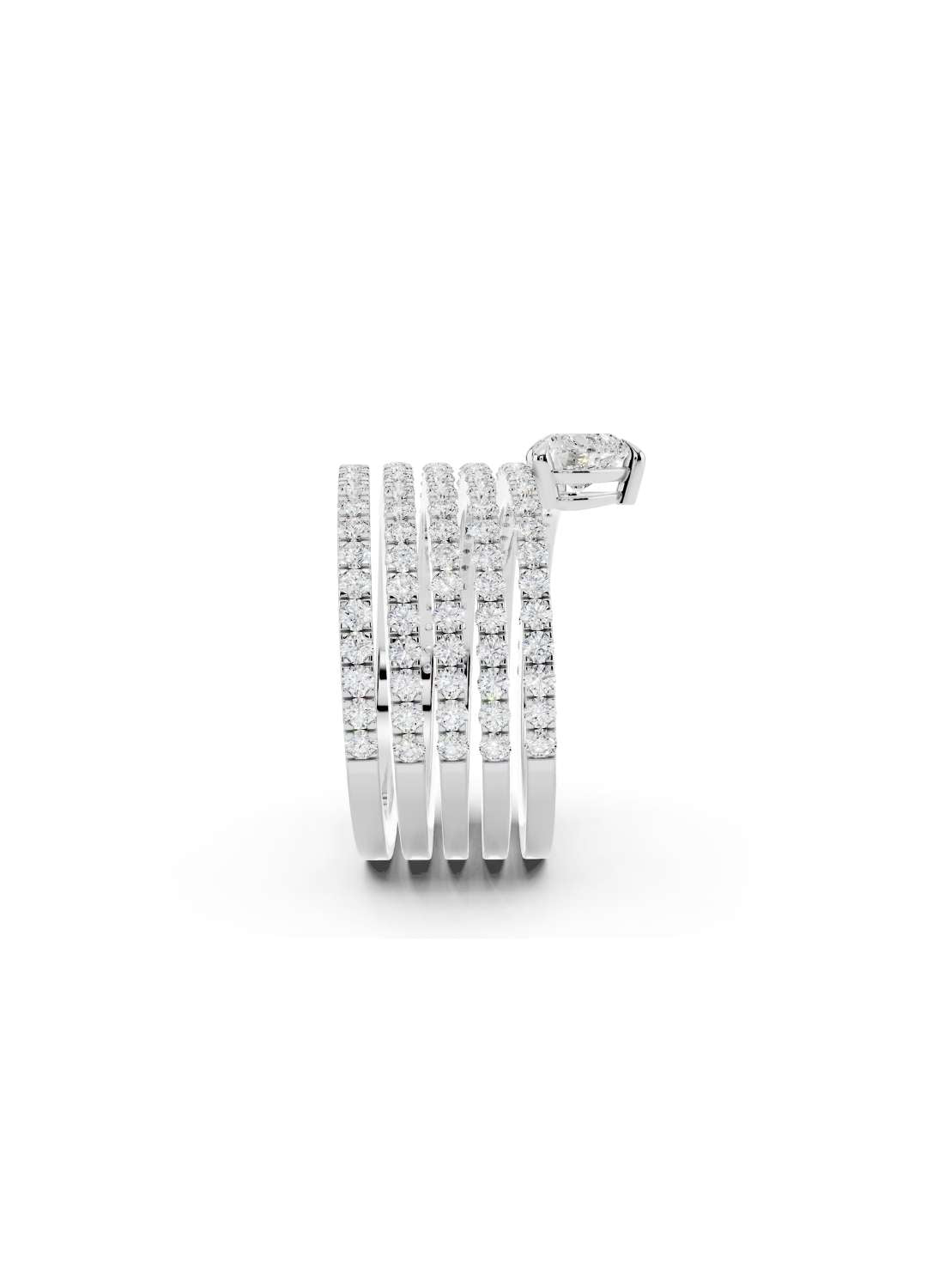 Trillion Cut Diamond Multi Band Ring Image 12