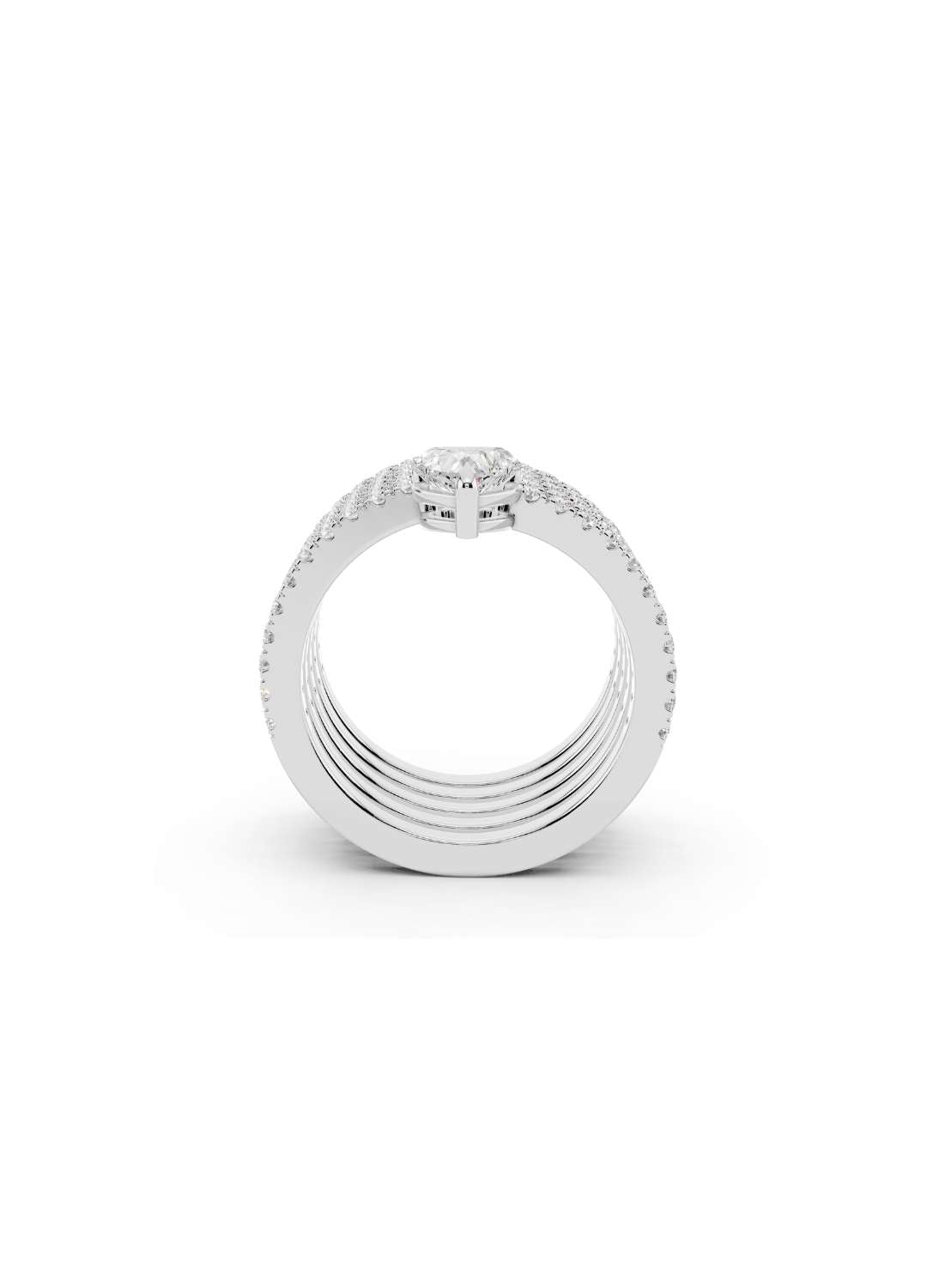 Trillion Cut Diamond Multi Band Ring Image 13