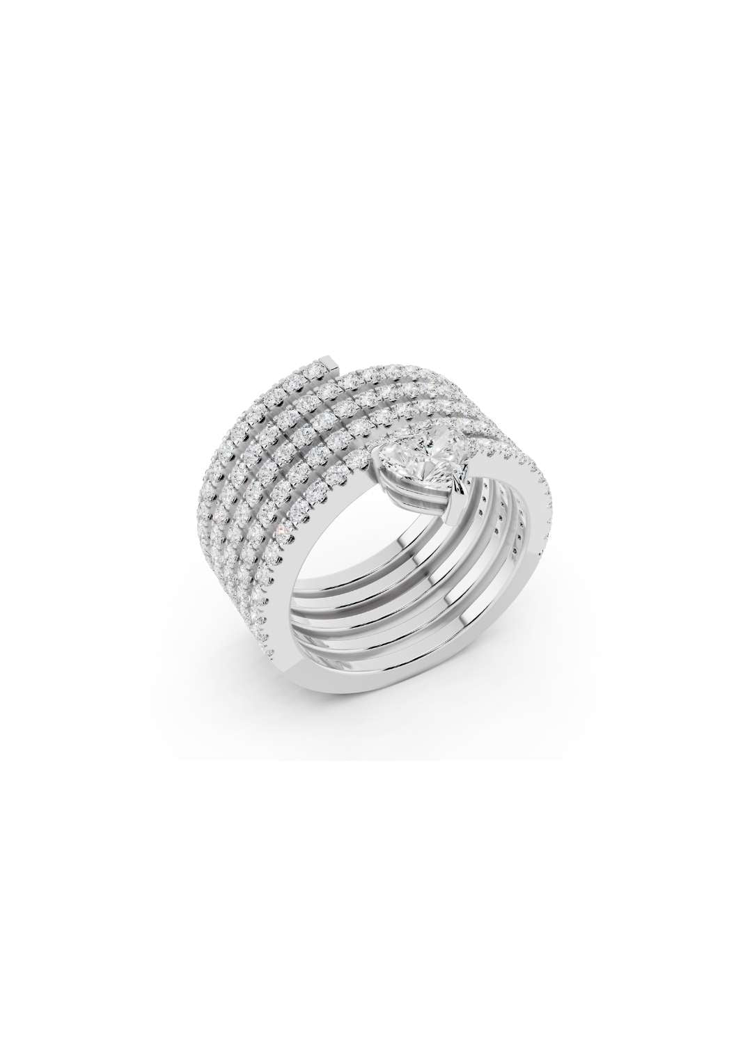 Trillion Cut Diamond Multi Band Ring Image 14