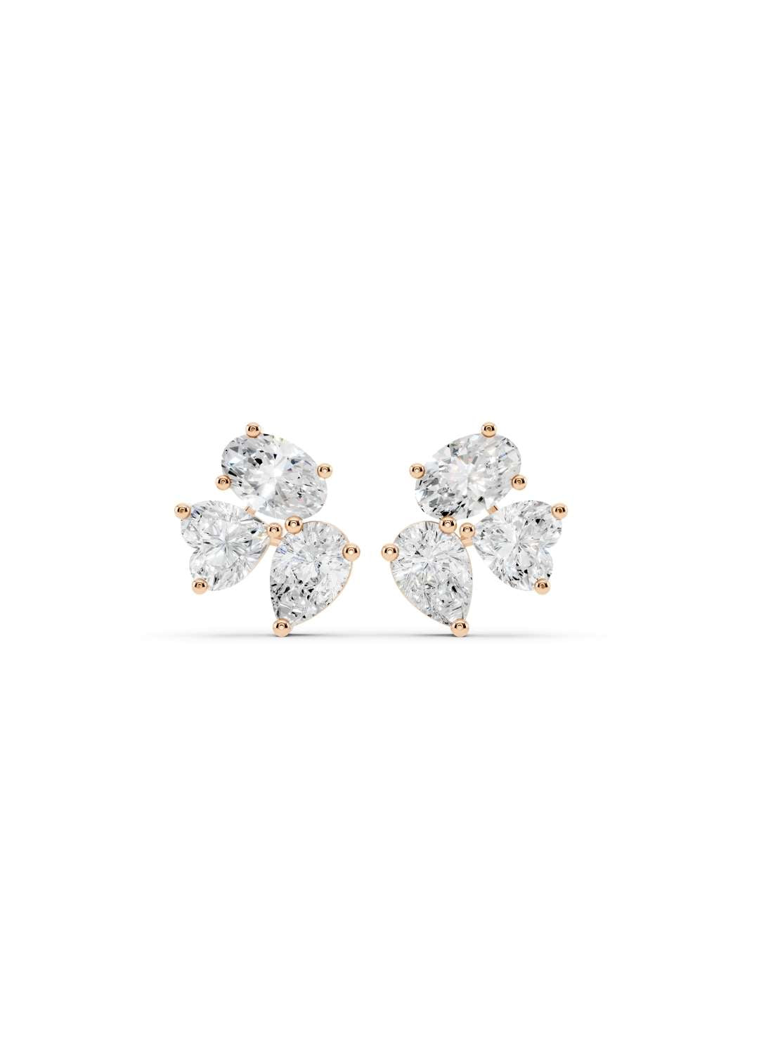 Trio Diamond Stud Earrings Image 5
